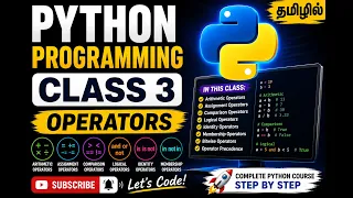 Python Programming Tutorial in Tamil Class 3 Python Operators Explained Arithmetic Comparison