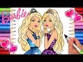 Barbie Princess Twins Beautiful Sparkle Dress Coloring Page Barbie Coloring Book Barbie coloring