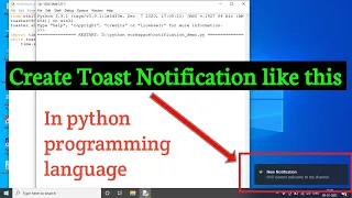 Create Toast Notification of Windows in Python programming language Tutorial Python project