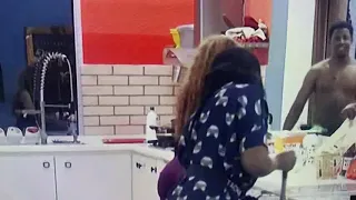 mercy shows off her curves while cooking