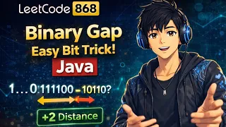 LeetCode 868 Binary Gap Easy Bit Manipulation Explained in Java Longest Distance Between 1s