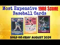 1988 Score Most Expensive eBay Sales Baseball Cards - August 2024