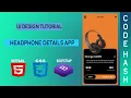 UI Design Tutorial - Headphone Details App UI HTML CSS BOOTSTRAP