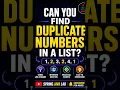Java Streams Interview Question Find Duplicate Numbers in a List