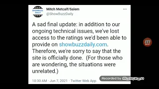A late farewell to Showbuzzdaily