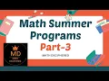 Summer Program Part - 3 Math Summer Programs for Undergraduate Masters level Math Students