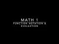 M1 1-5 Function Notation and Evaluation
