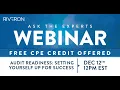 Webinar Audit Readiness - Setting Yourself up for Success