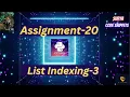 List indexing - 3 Assignment