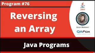 Java program to reverse the elements in the array