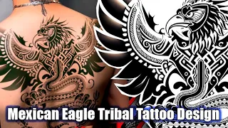 Mexican Eagle Tribal Tattoo Design by WARVOX