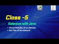 Class 5 - Selenium with Java