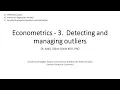 3 Detecting and managing outliers with Matlab applications