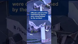 A big rig veered off a New Jersey highway and into a building early Monday