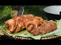 Crispy Fried Pork Belly with Eggs – Giant Pan Cooking with Grandma – Traditional Wood-Fired Cooking
