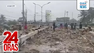 Steel bridge, nasira ng ragasa ng ilog; mga sasakyan, inanod ng baha | 24 Oras