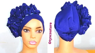 how to make vshape turban with ruffles