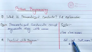 Parameterized Constructor in Python Learn Coding