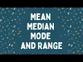 Mean Median Mode and Range Explained Updated 4K version