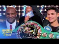 Boxing s biggest stars award Steve Harvey his very own title belt Celebrity Family Feud