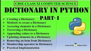 Dictionary in Python Part 1 Comprehensive Guide to Dictionaries in Python CBSE Class 11 CS