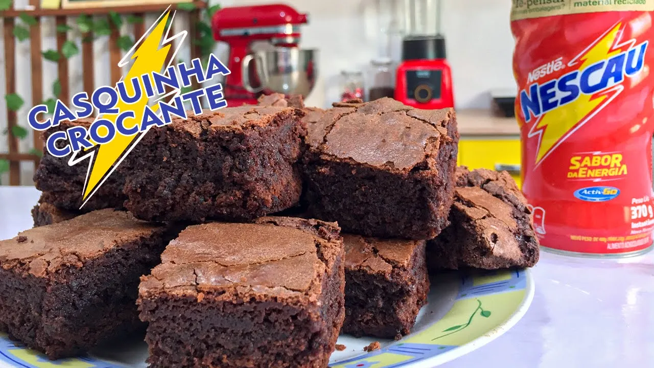 RECEITA DE BROWNIE DE NESCAU MAIS FÁCIL DO MUNDO I BROWNIE DO LUIZ