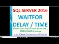 Waitfor delay in sql server SQL waitfor delay sql 2016 waitfor time