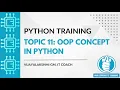 Topic 11 OOP Concept Class and Objects in Python Vijayalakshmi G M