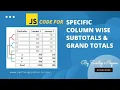 How to Calculate Column-Wise Subtotals and Grand Totals Using JavaScript Sum of Arrays