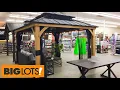 BIG LOTS GAZEBOS PATIO FURNITURE CHAIRS OUTDOOR DECOR SHOP WITH ME SHOPPING STORE WALK THROUGH