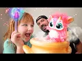Lagu ADLEY made a MAGiC PET!!  Kids mix a Magical Potion to create a new friend! our baby mixie is born!