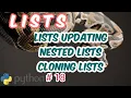 Python List Updation Nested List Cloning List