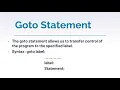 Goto Statement-C Programming - Tamil