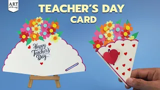 How to Make a Teachers Day Card | Easy Flower Card | Handmade Teacher's Day Card