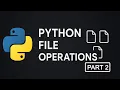 Python File Operations Part - 2 File Writing