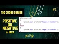 Positive or Negative Number finding in JAVA 100 codes series Vikash codes Subscribe Tamil