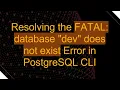 Resolving the FATAL database dev does not exist Error in PostgreSQL CLI