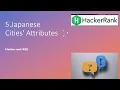 5 Japanese Cities Attributes SQL HackerRank hackerrank solution Rajanikanth Gaja