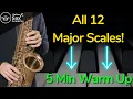 Learn All 12 Major Scales 5 min Play Along Warm Up Exercise
