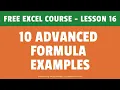 10 Advanced Excel Formula Examples FREE Excel Course