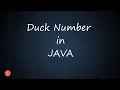 Duck Number in Java BluejCode