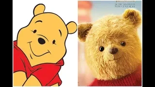 compara o ursinho pooh e sua turma antes e depois