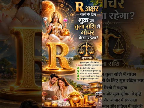 R अक्षर वालो के लिए शुक्र का तुला राशि में गोचर केसा रहेगा....Suresh Shrimali