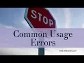 Common Usage Errors Grammar Tutorial