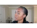 HOW TO Feed in Braid on Natural Hair EASY Two French Braids Tutorial