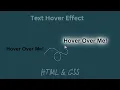 CSS Simple Text Hover Effects CSS Glowing Effect