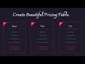 How to design a Modern Pricing Table with Pure CSS HTML