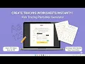 Kids Tracing Printables Generator A4 PDF Create Alphabet Worksheets to Sell on Etsy Amazon