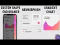 Neumorphism Gradient Chart Custom Shape End Drawer Flutter UI