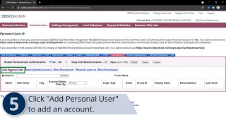How to Create Personal User Accounts in EBSCOadmin - Tutorial